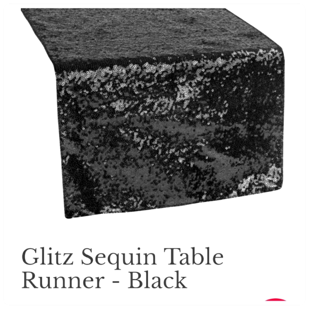 Black Glitz Sequin Table Runner